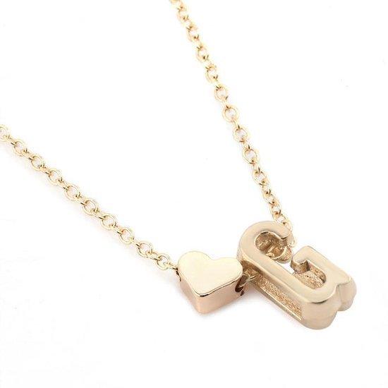 Collier personnalisé en forme de cœur avec initiale | Or plaqué 14k