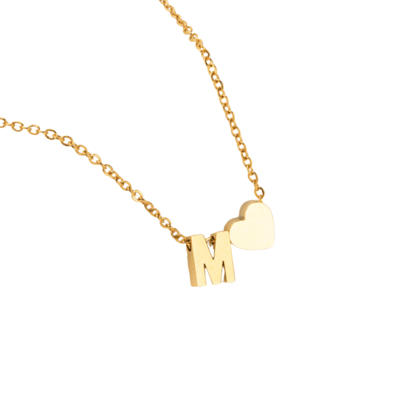 Collier personnalisé en forme de cœur avec initiale | Or plaqué 14k