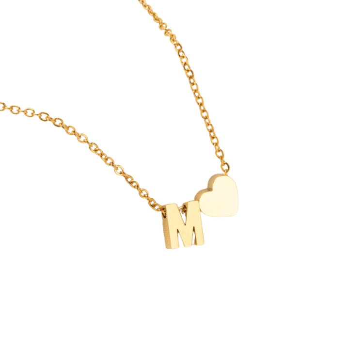 Collier personnalisé en forme de cœur avec initiale | Or plaqué 14k