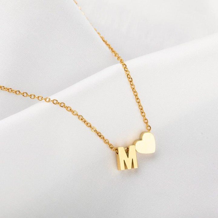 Collier personnalisé en forme de cœur avec initiale | Or plaqué 14k