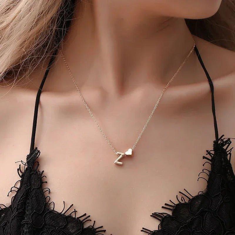 Collier personnalisé en forme de cœur avec initiale | Or plaqué 14k
