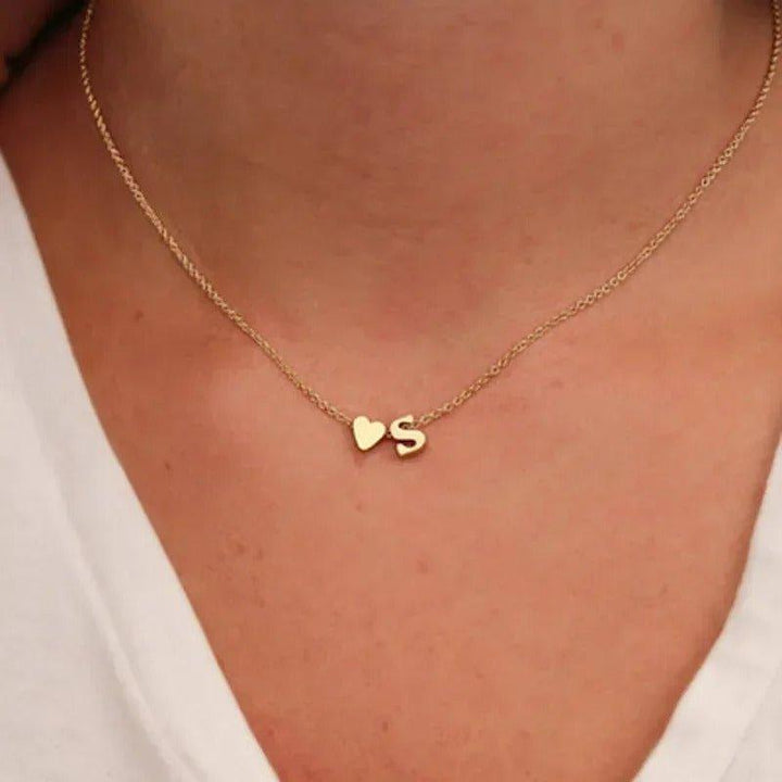 Collier personnalisé en forme de cœur avec initiale | Or plaqué 14k