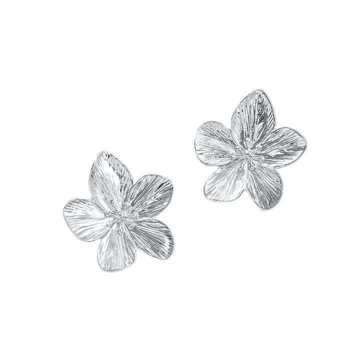 Flora Boucles d'oreilles avec Grande Fleur | Or plaqué 14k