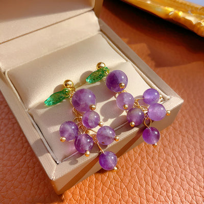 Purple Grape Earrings