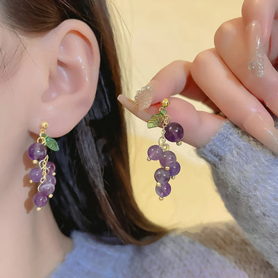 Purple Grape Earrings