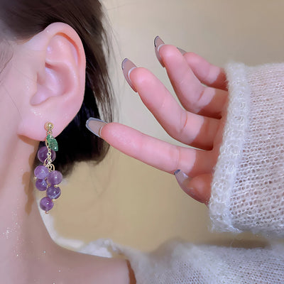 Purple Grape Earrings