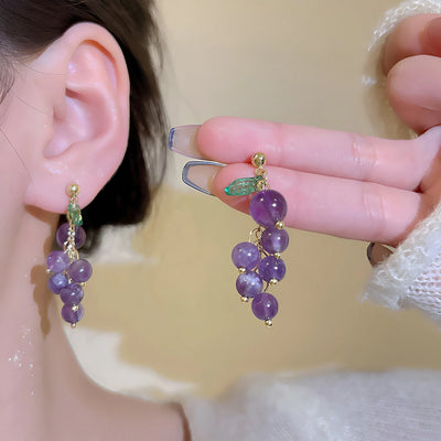 Purple Grape Earrings