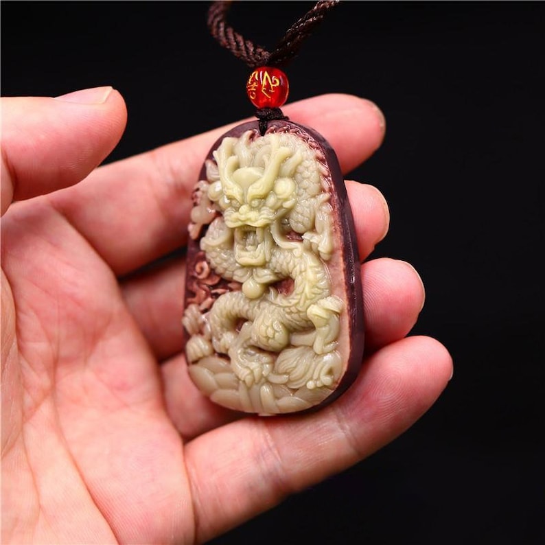 White Jade Dragon Necklace