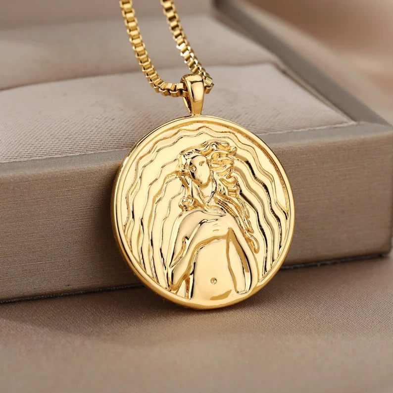 Greek Mythology Necklace | Plated 14k Gold