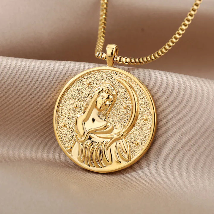 Greek Mythology Necklace | Plated 14k Gold