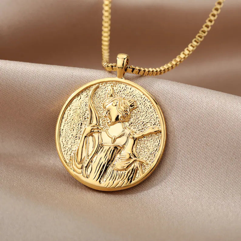 Greek Mythology Necklace | Plated 14k Gold