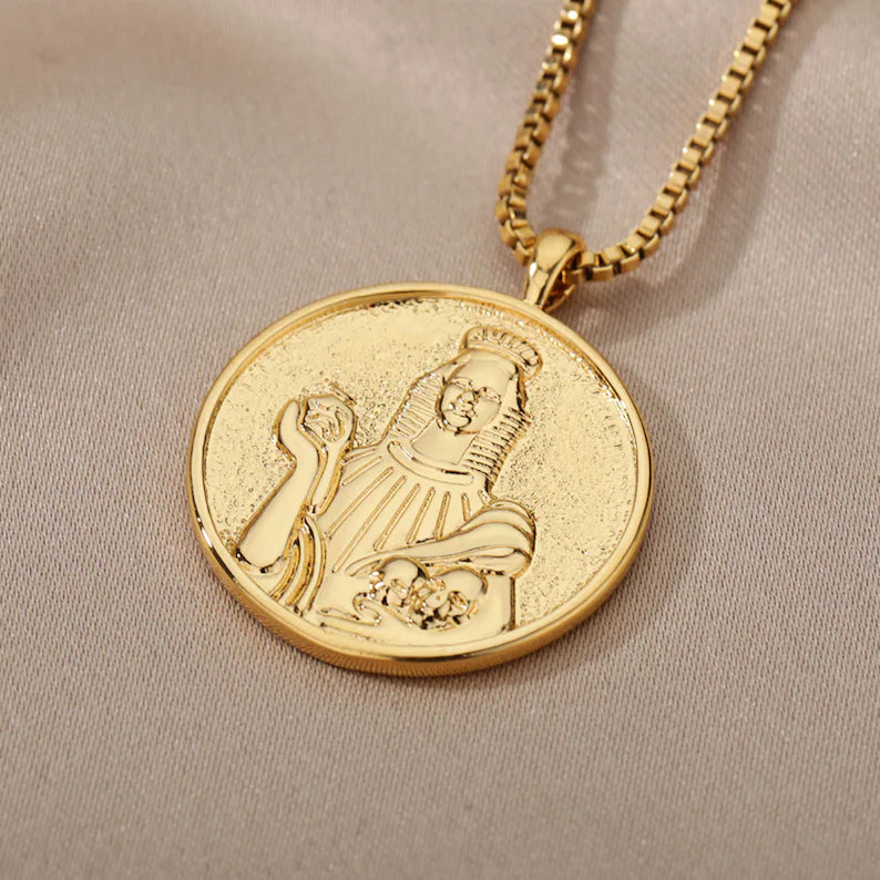 Greek Mythology Necklace | Plated 14k Gold