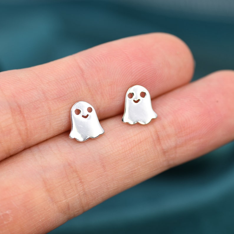 Schattige Kleine Geest Earrings Halloween Silver Hypoallergeen