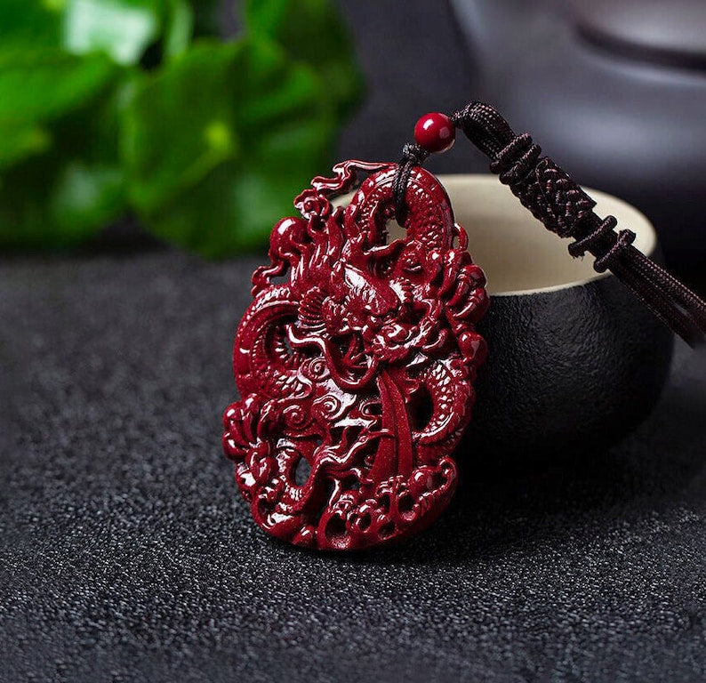 Red Dragon Jade Necklace