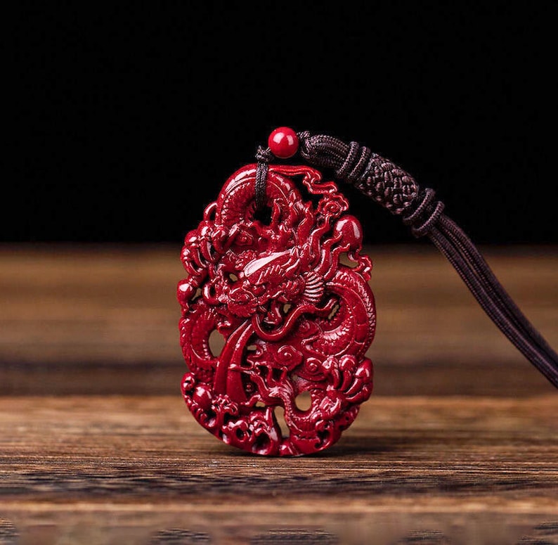 Red Dragon Jade Necklace