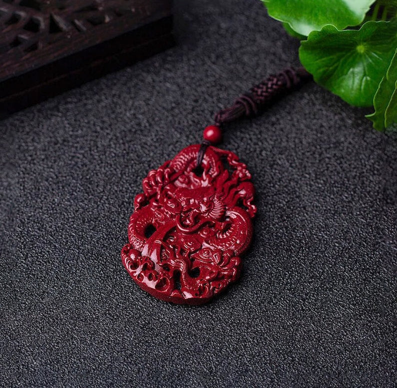 Red Dragon Jade Necklace