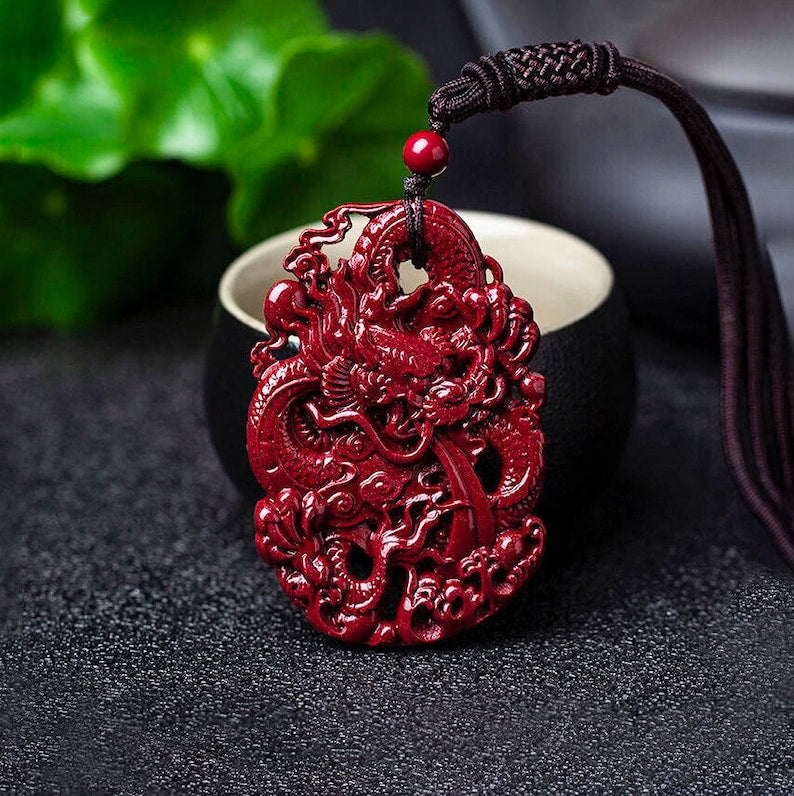 Red Dragon Jade Necklace