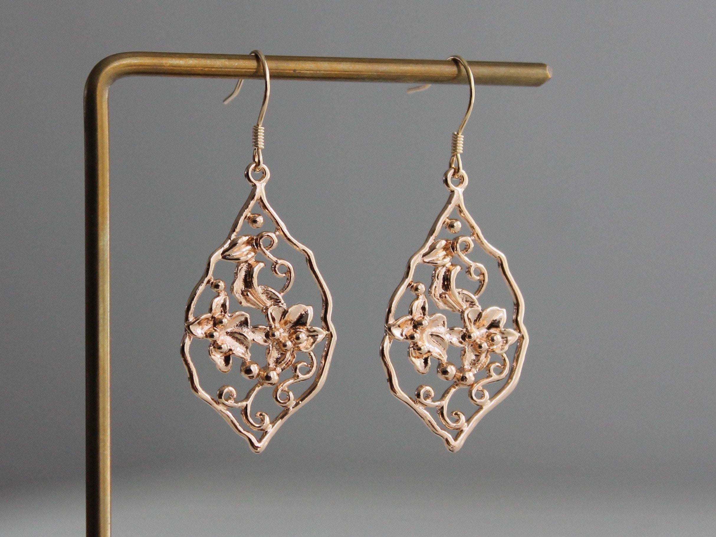 Bohemian Flower Earrings | 14k Plated Gold