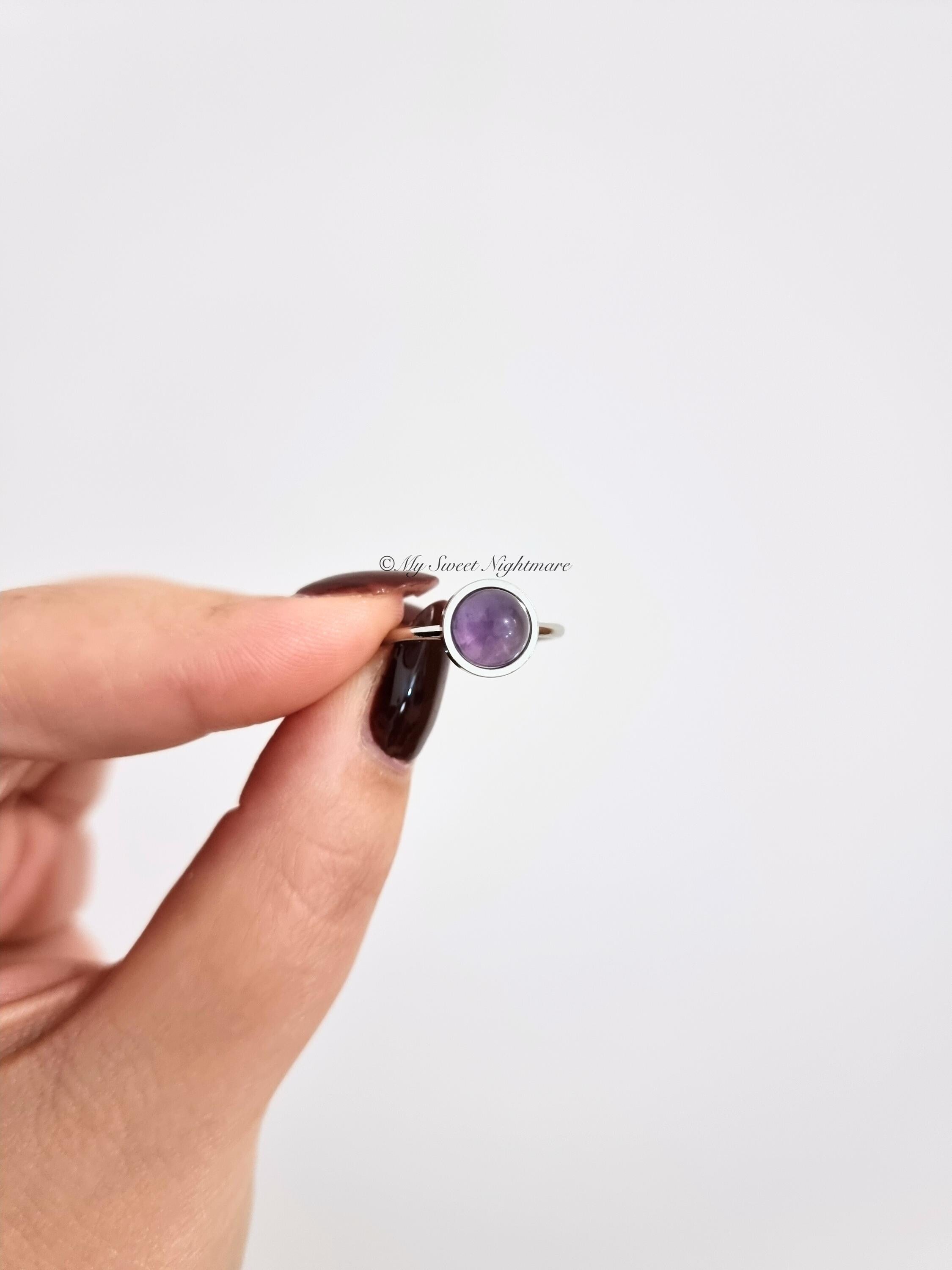 Natural Crystal Adjustable Ring | Stainless Steel & Gemstone Options