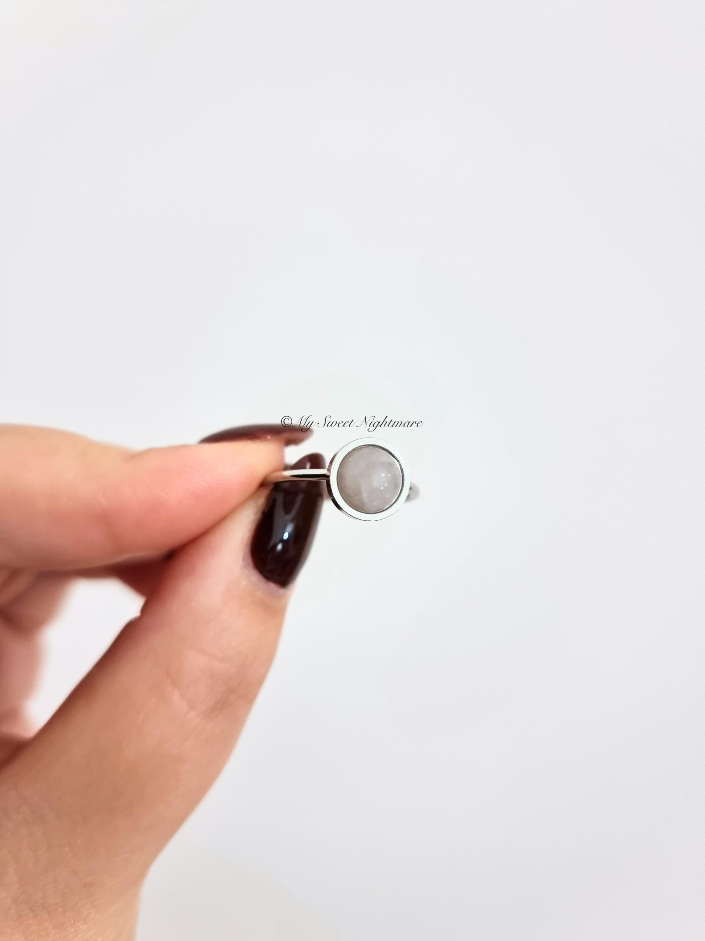 Natural Crystal Adjustable Ring | Stainless Steel & Gemstone Options