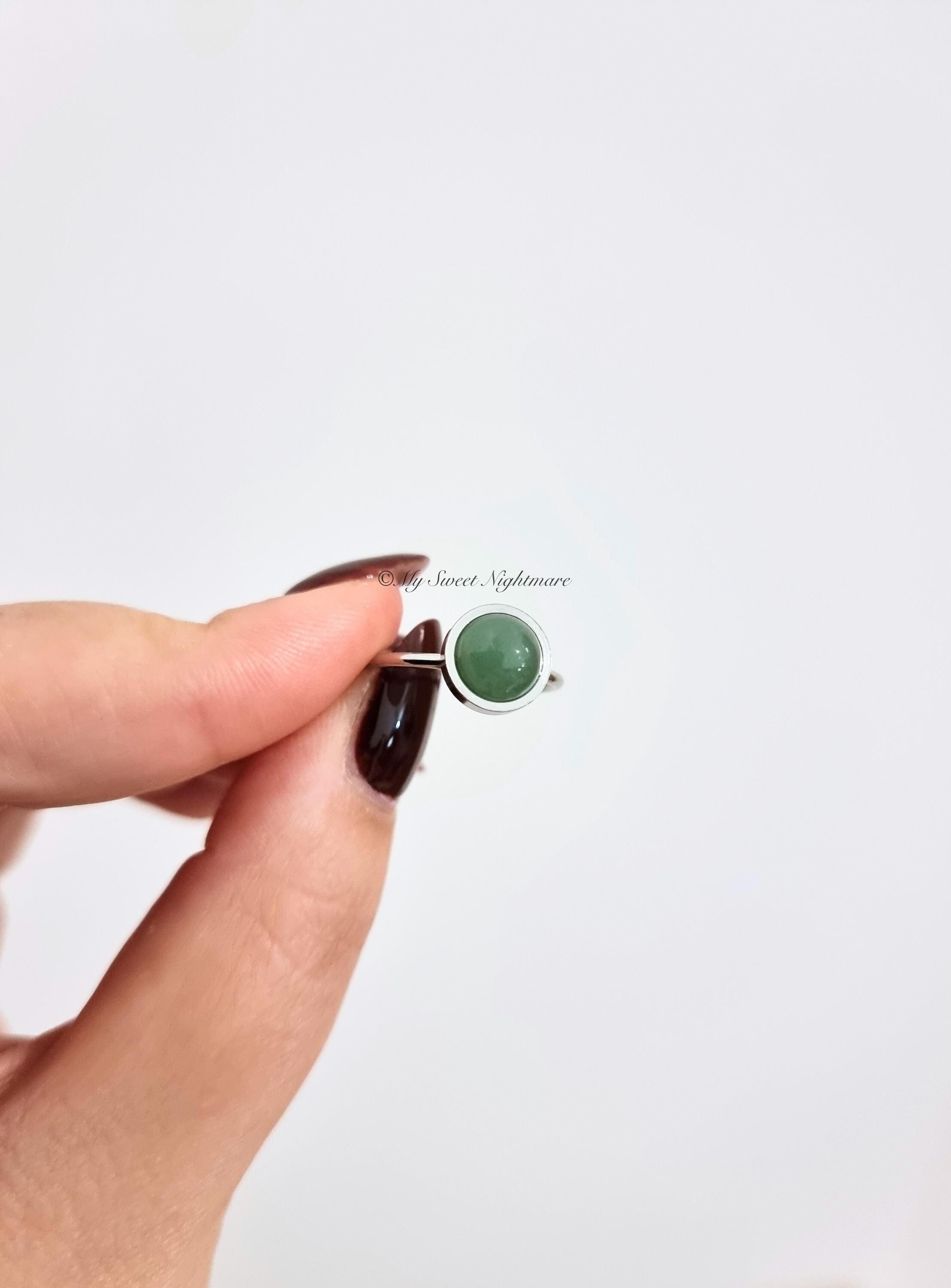 Natural Crystal Adjustable Ring | Stainless Steel & Gemstone Options