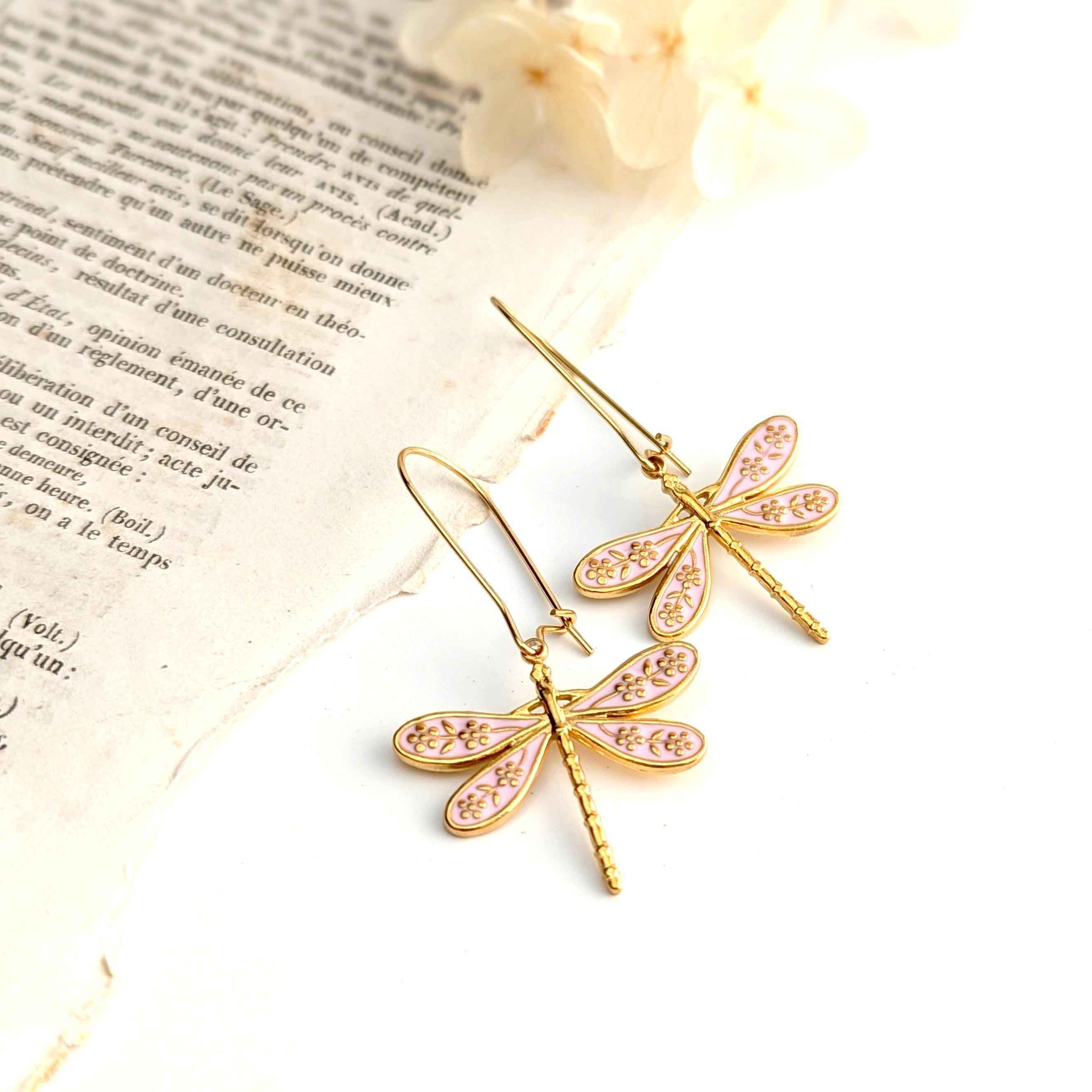 Fable Dragonfly Crystal Earrings | 925 Sterling Silver