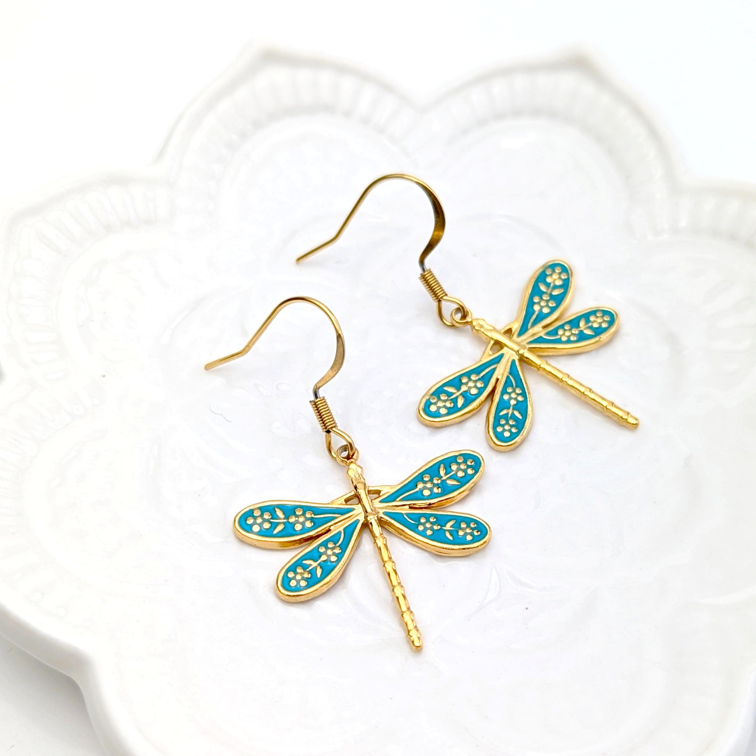 Fable Dragonfly Crystal Earrings | 925 Sterling Silver