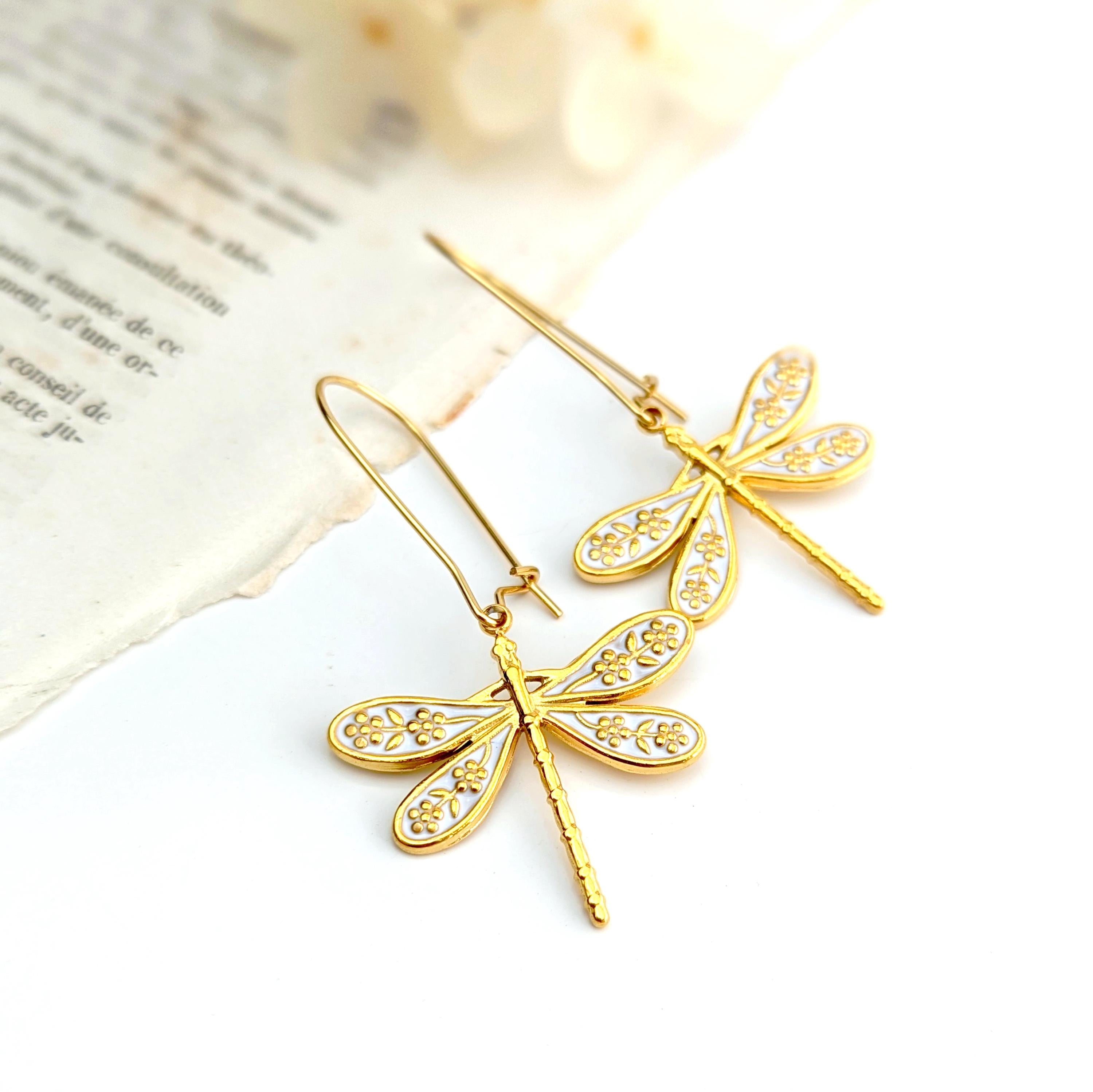 Fable Dragonfly Crystal Earrings | 925 Sterling Silver
