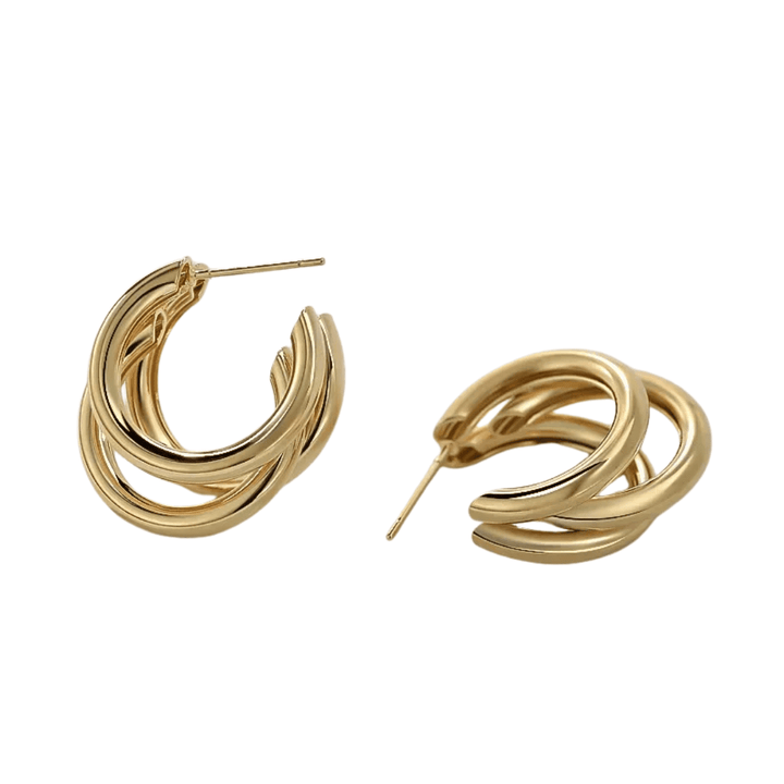 Boucles d'oreilles Cercle Connecté | Or plaqué 14k