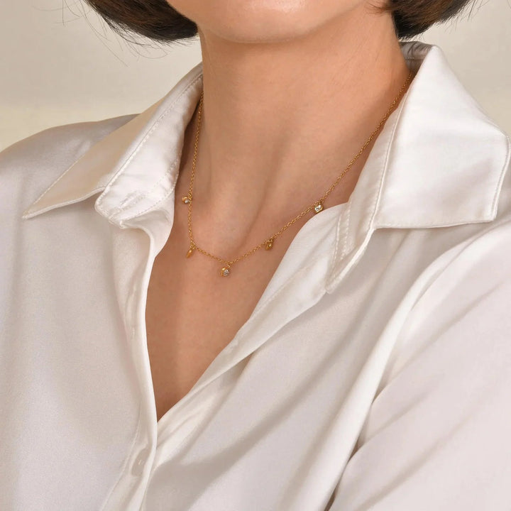 Ketting met Hart Bedeltjes | 14K Verguld Goud