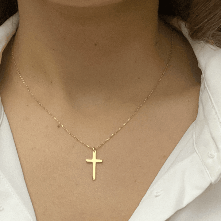 Collier Croix avec Pendentif | Or Plaqué 14K