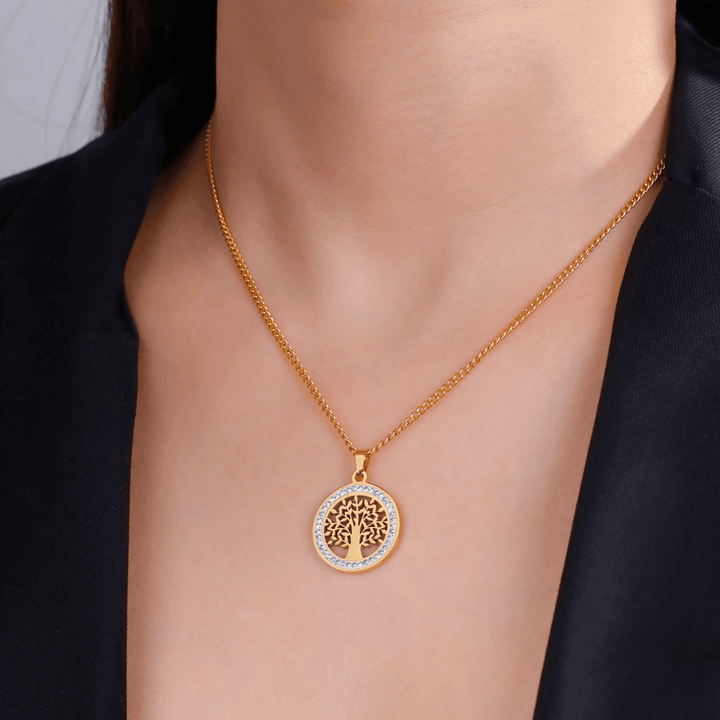 Arbre de vie Collier | Or plaqué 14k