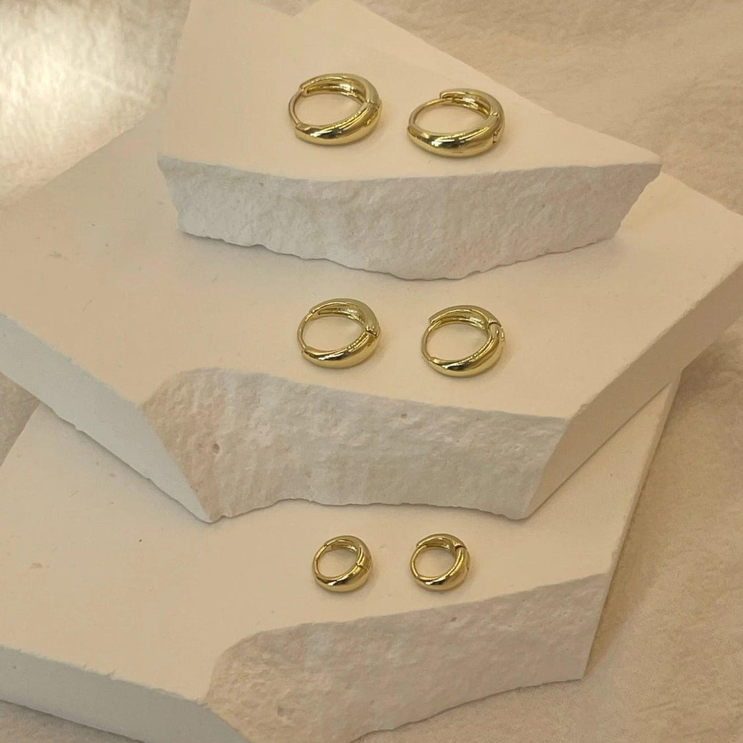 Boucles d'oreilles minimalistes | Or plaqué 14k