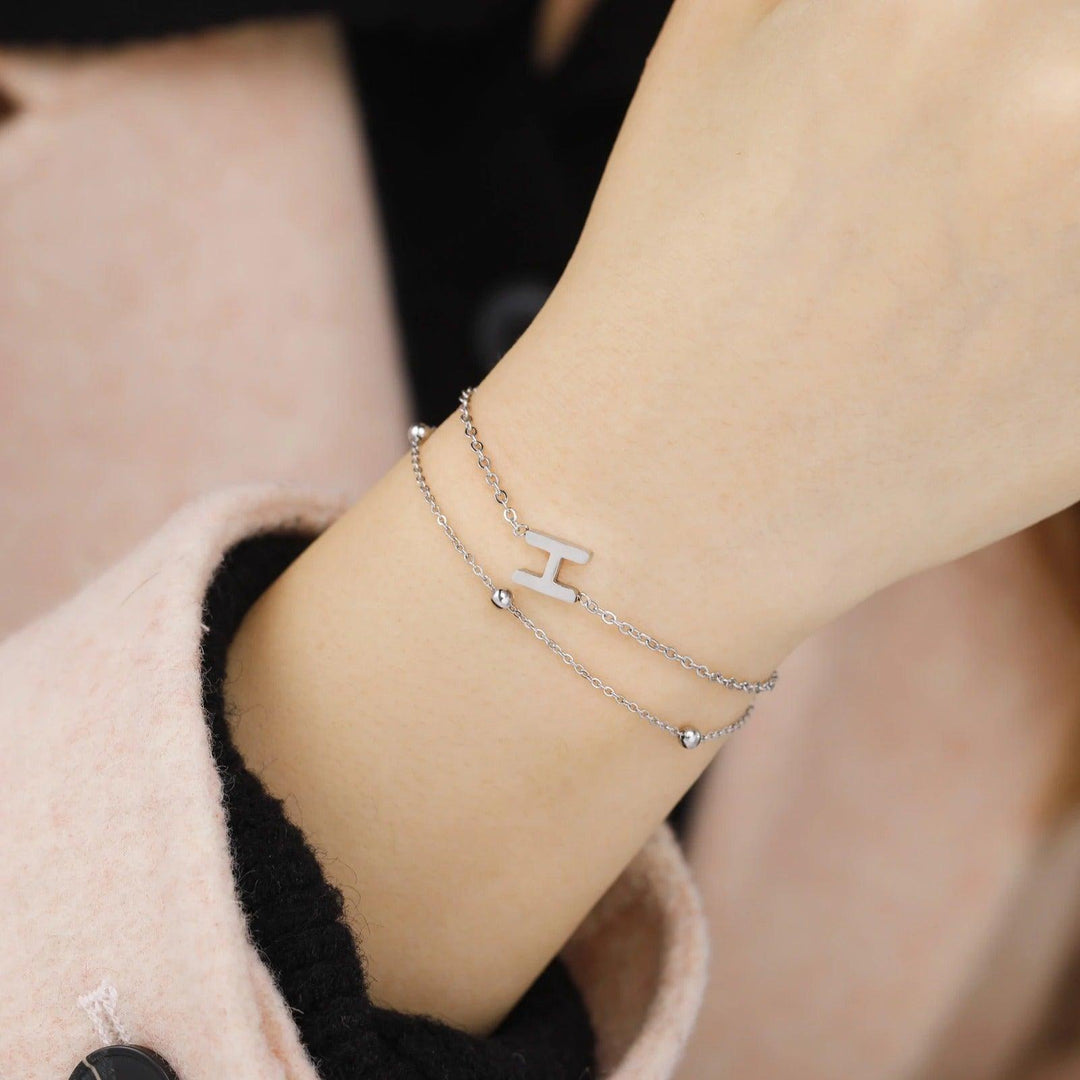 Bracelet personnalisé avec initiale | Or plaqué 14K