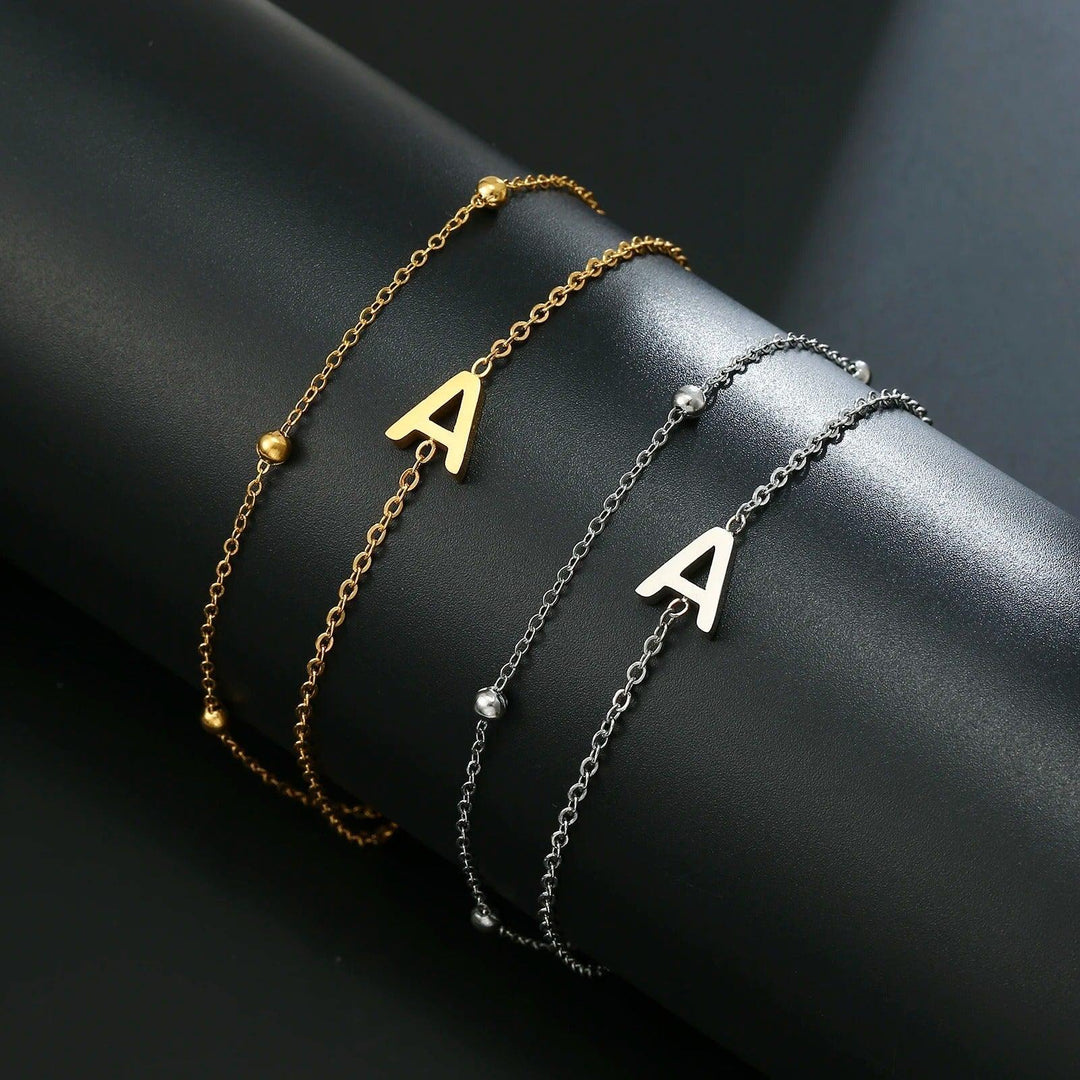 Bracelet personnalisé avec initiale | Or plaqué 14K