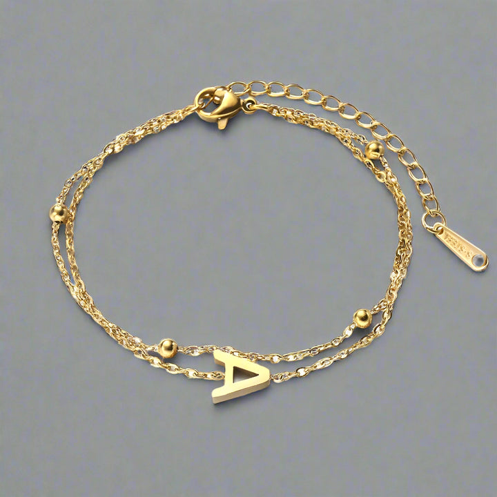 Bracelet personnalisé avec initiale | Or plaqué 14K