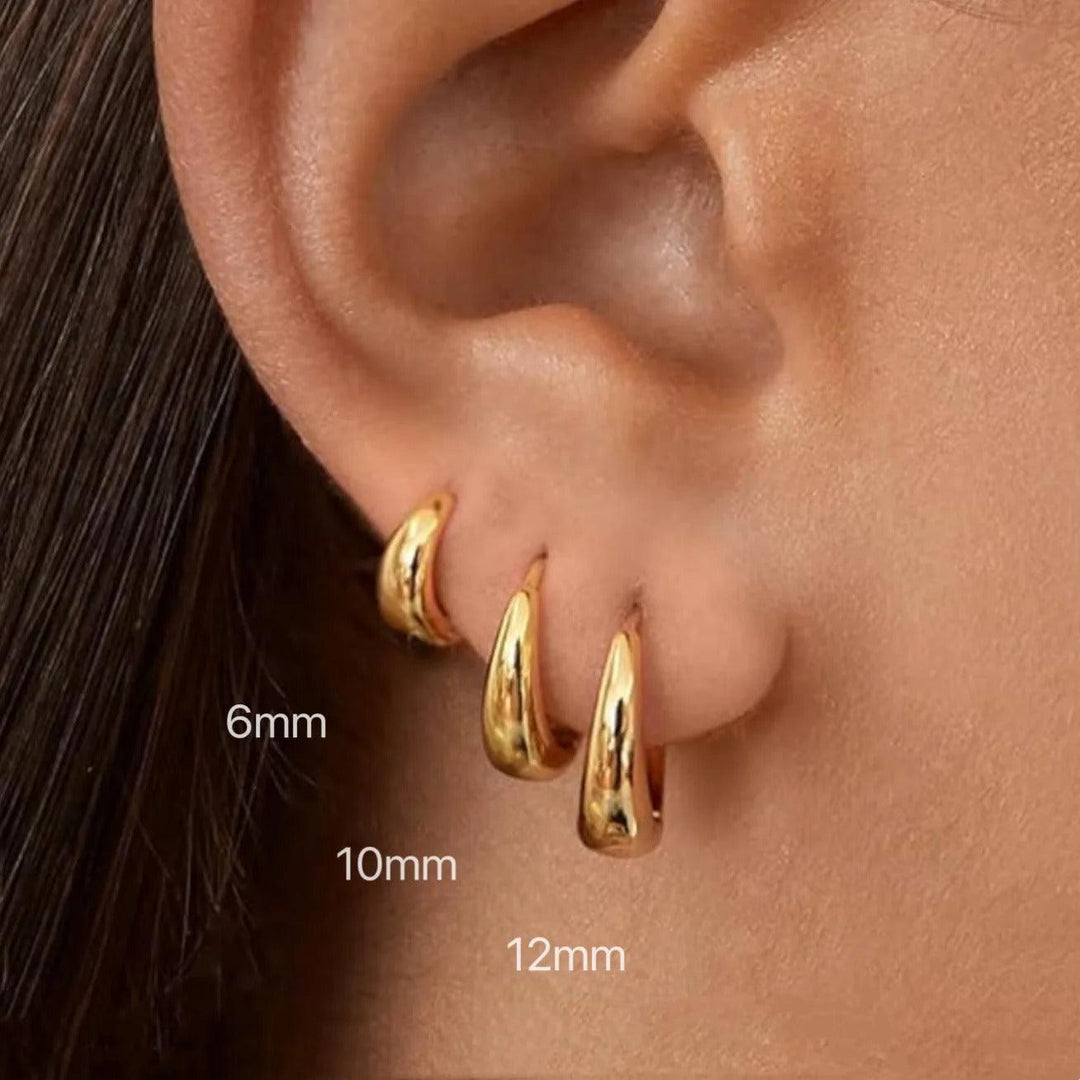 Boucles d'oreilles minimalistes | Or plaqué 14k