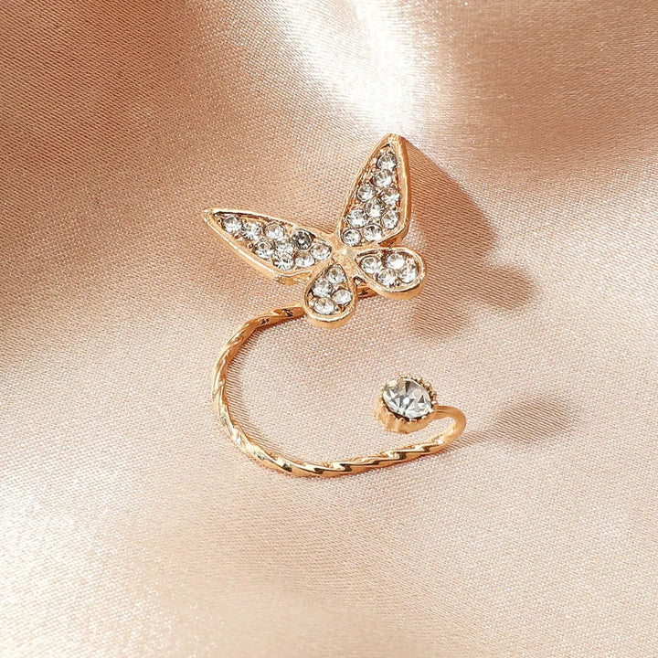 Boucles d'oreilles Papillon en Cristal | Or 14 carats plaqué