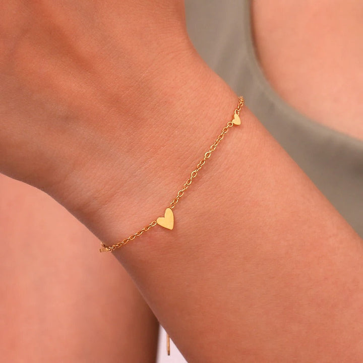 Bracelet de cheville Hartjes | Or plaqué 14k