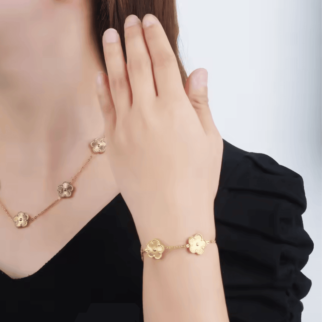 Bracelet Trèfles | Or Plaqué 14K