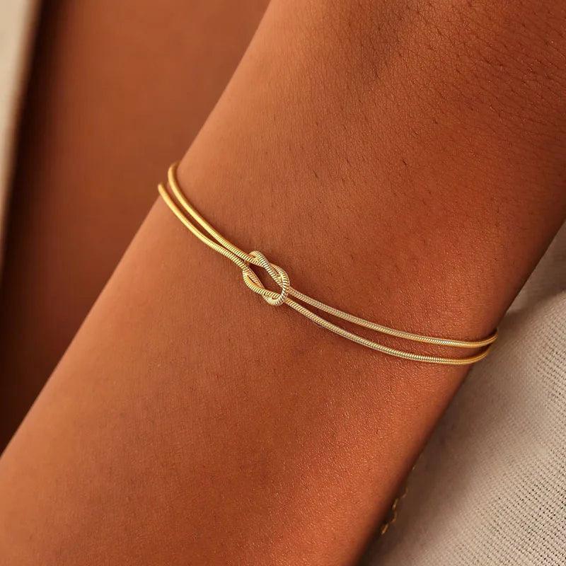 Bracelet à nœud | Or plaqué 14K