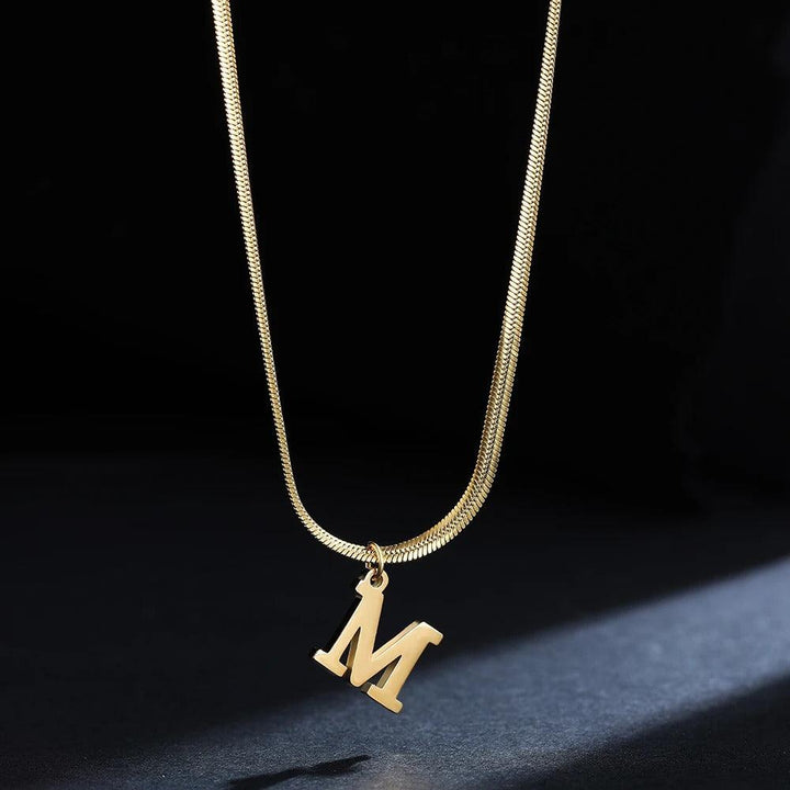 Gepersonaliseerde Slangenketting met Initiaal | 14k Verguld Goud