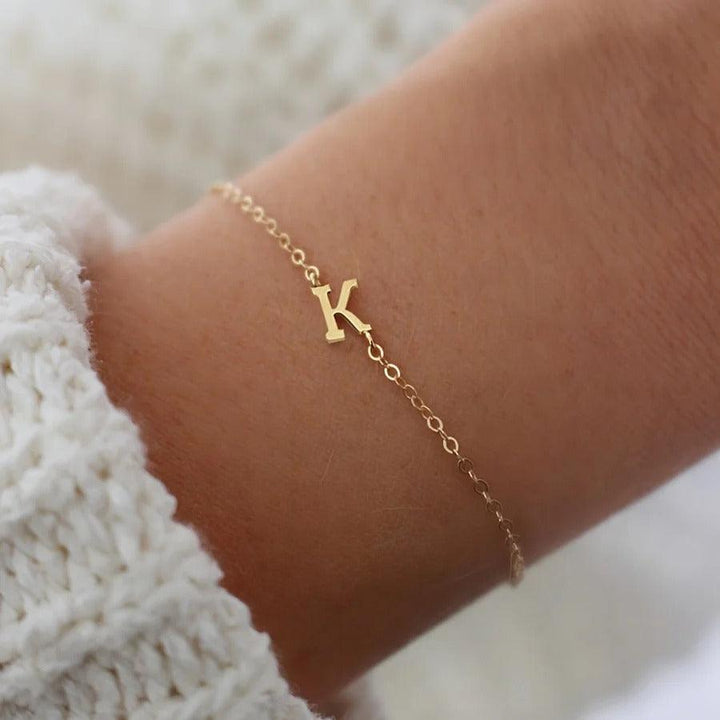 Bracelet personnalisé avec initiale | Or plaqué 14k
