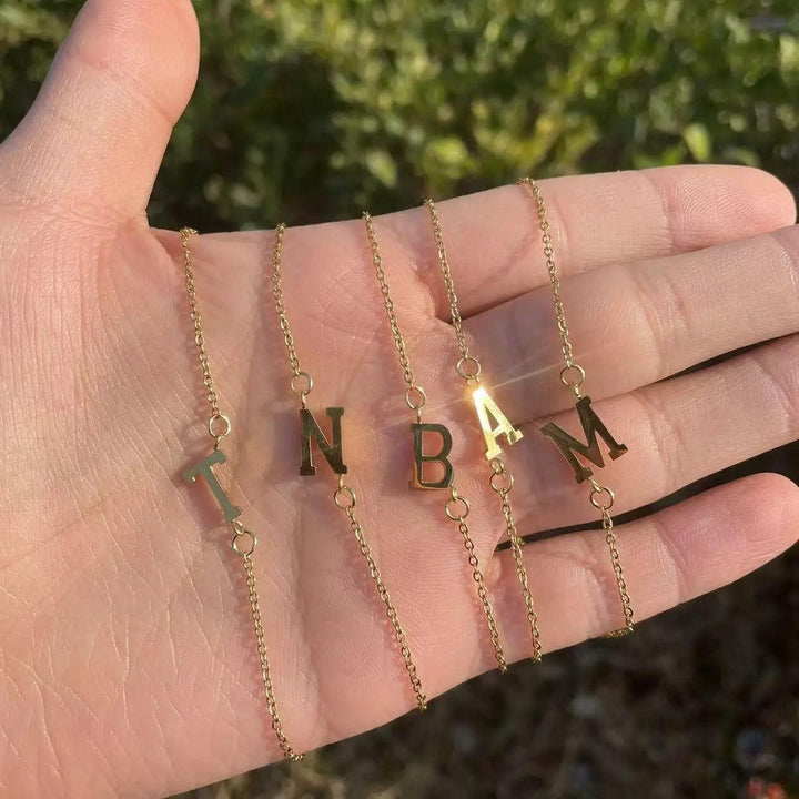 Bracelet personnalisé avec initiale | Or plaqué 14k