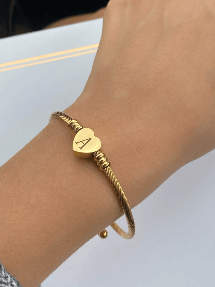 Bracelet personnalisé avec initiale | Or plaqué 14k