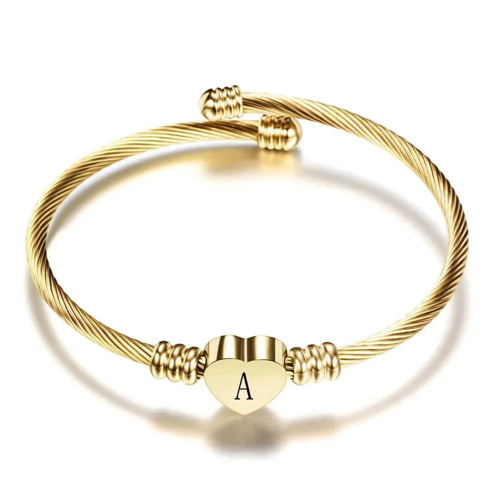 Bracelet personnalisé avec initiale | Or plaqué 14k