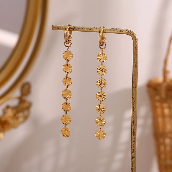 Boucles d'oreilles Cirkel Cascade | Or plaqué 14k