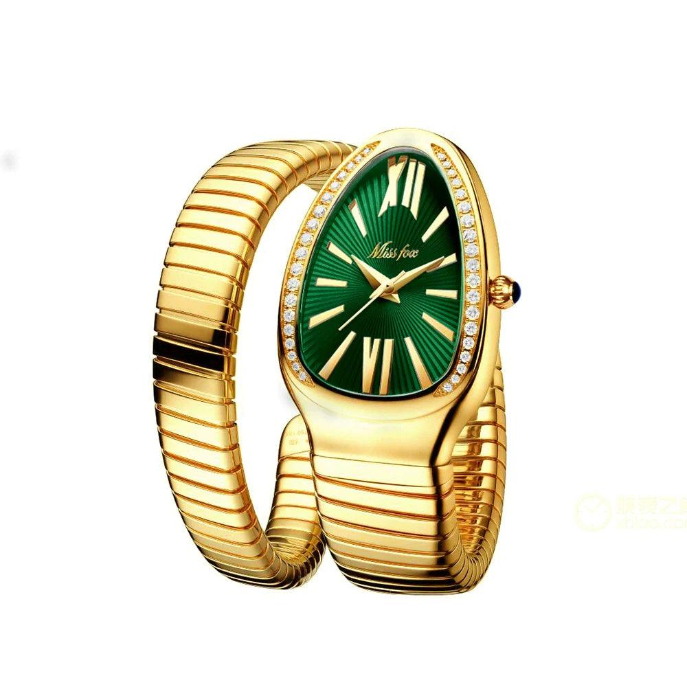 Dames Slangen Armbandhorloge | 925 Sterling Zilver & 14K Verguld Goud
