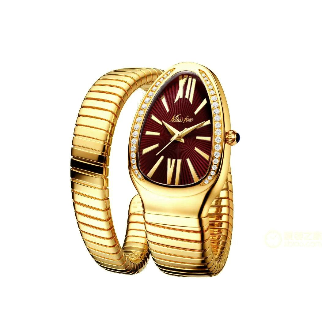 Dames Slangen Armbandhorloge | 925 Sterling Zilver & 14K Verguld Goud