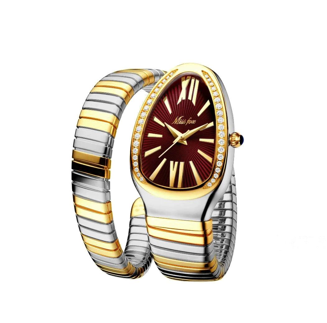 Dames Slangen Armbandhorloge | 925 Sterling Zilver & 14K Verguld Goud